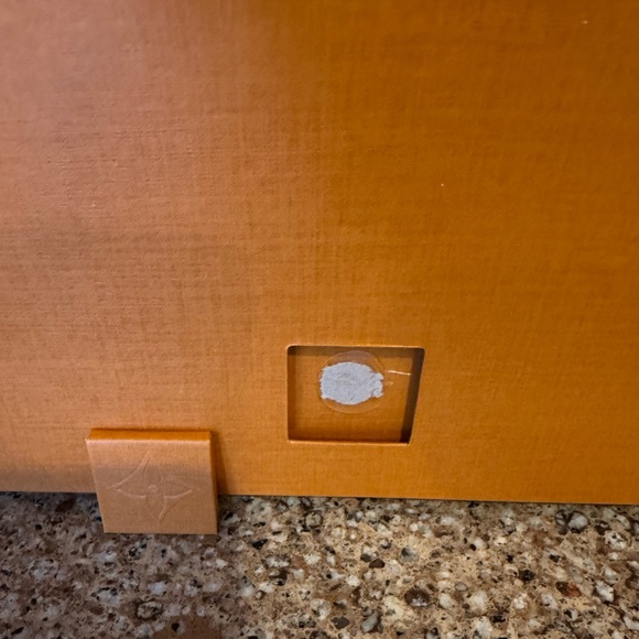 Louis Vuitton Orange Box with Ribbon and Navy Blue Decorative Bag AUTHENTIC - Picture 2 of 2